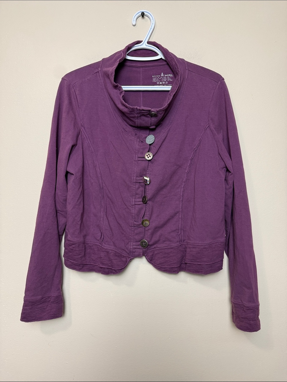 neon buddha Plum Button-Front Blazer Jacket size XL